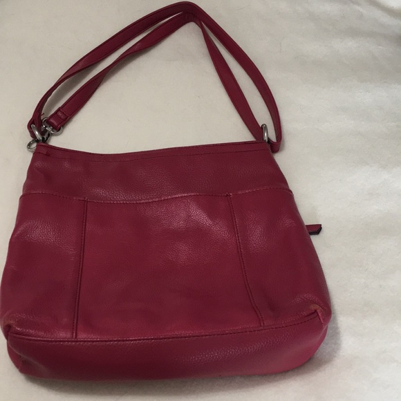 Pink leather Tignanello shoulder or crossbody EUC - Picture 2 of 7